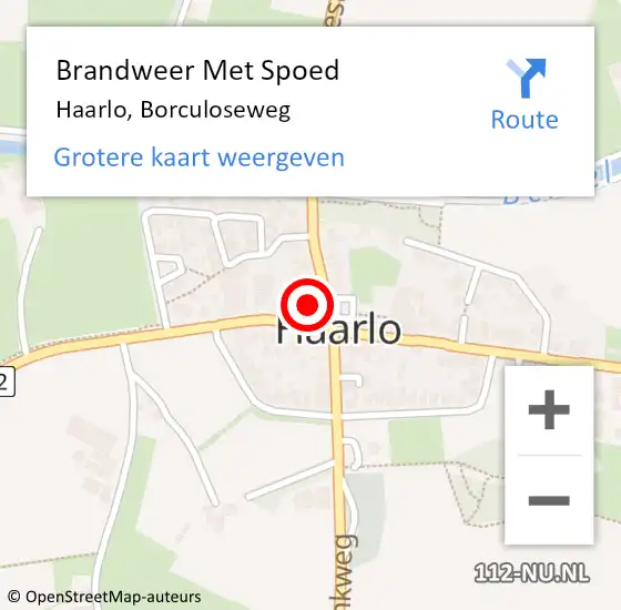 Locatie op kaart van de 112 melding: Brandweer Met Spoed Naar Haarlo, Borculoseweg op 30 december 2016 22:20