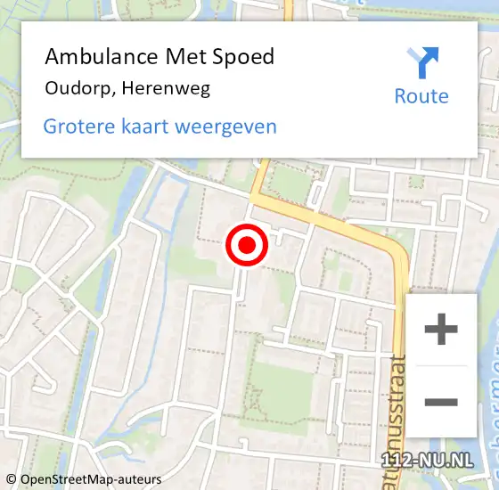 Locatie op kaart van de 112 melding: Ambulance Met Spoed Naar Oudorp, Herenweg op 31 december 2016 05:12