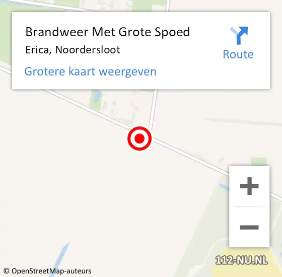 Locatie op kaart van de 112 melding: Brandweer Met Grote Spoed Naar Erica, Noordersloot op 31 december 2016 06:51