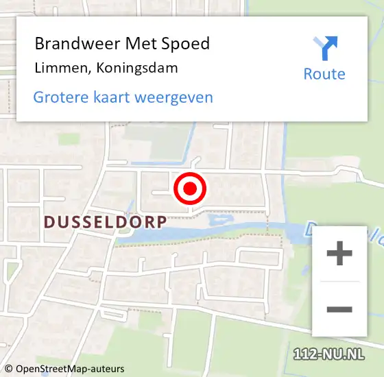 Locatie op kaart van de 112 melding: Brandweer Met Spoed Naar Limmen, Koningsdam op 31 december 2016 08:07