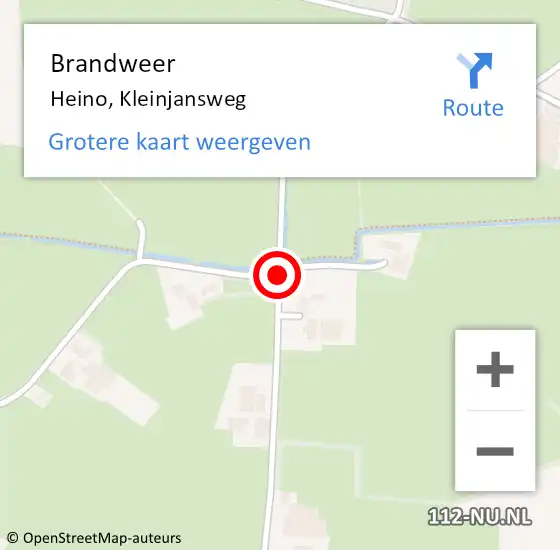 Locatie op kaart van de 112 melding: Brandweer Heino, Kleinjansweg op 31 december 2016 08:23