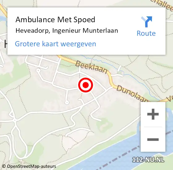 Locatie op kaart van de 112 melding: Ambulance Met Spoed Naar Heveadorp, Ingenieur Munterlaan op 31 december 2016 09:26