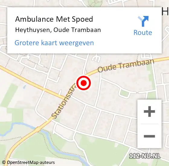 Locatie op kaart van de 112 melding: Ambulance Met Spoed Naar Heythuysen, Oude Trambaan op 31 december 2016 09:36