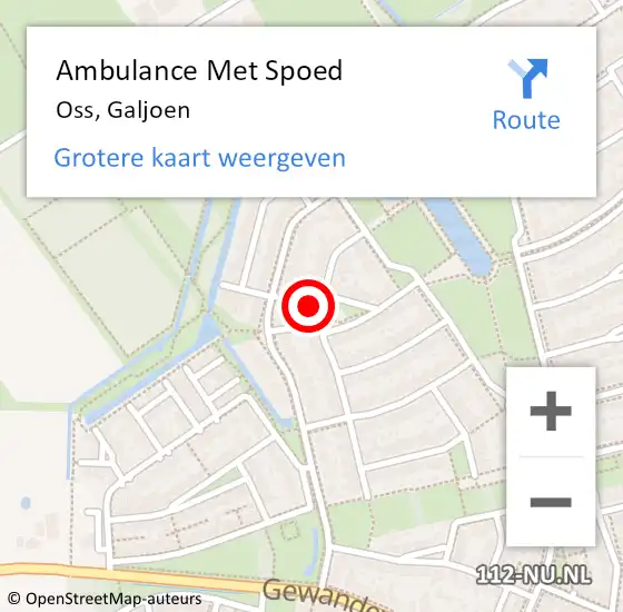 Locatie op kaart van de 112 melding: Ambulance Met Spoed Naar Oss, Galjoen op 31 december 2016 10:05