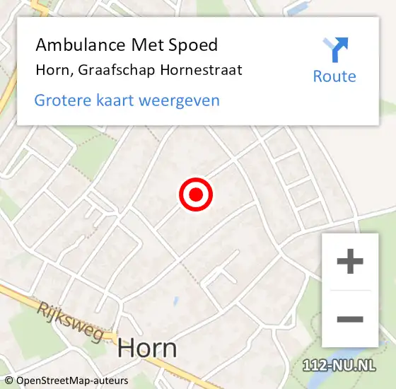 Locatie op kaart van de 112 melding: Ambulance Met Spoed Naar Horn, Graafschap Hornestraat op 31 december 2016 10:35