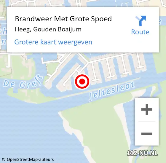 Locatie op kaart van de 112 melding: Brandweer Met Grote Spoed Naar Heeg, Gouden Boaijum op 31 december 2016 11:24