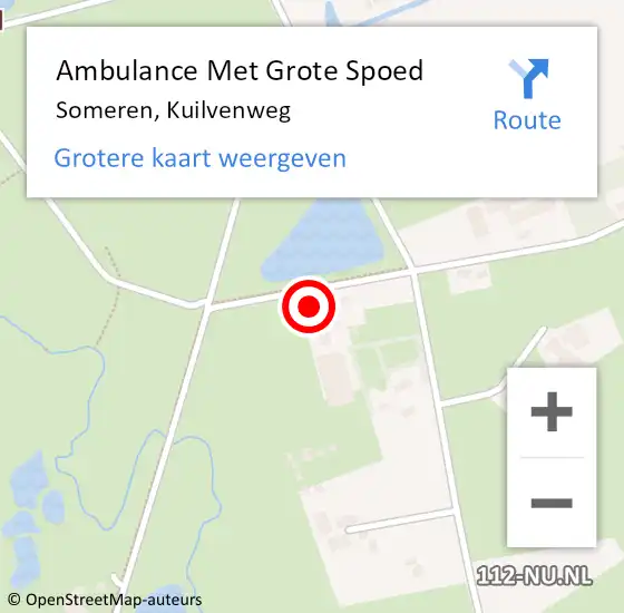 Locatie op kaart van de 112 melding: Ambulance Met Grote Spoed Naar Someren, Kuilvenweg op 31 december 2016 12:12