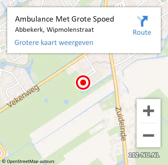 Locatie op kaart van de 112 melding: Ambulance Met Grote Spoed Naar Abbekerk, Wipmolenstraat op 31 december 2016 12:15