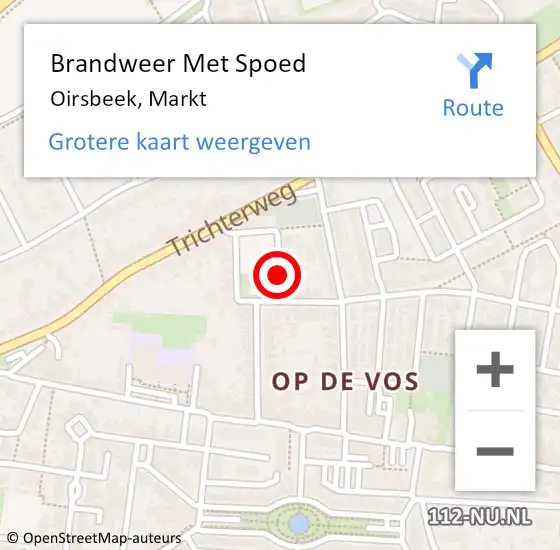 Locatie op kaart van de 112 melding: Brandweer Met Spoed Naar Oirsbeek, Markt op 31 december 2016 12:40