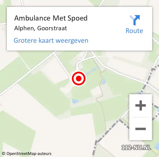 Locatie op kaart van de 112 melding: Ambulance Met Spoed Naar Alphen, Goorstraat op 31 december 2016 12:42