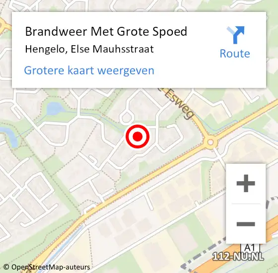 Locatie op kaart van de 112 melding: Brandweer Met Grote Spoed Naar Hengelo, Else Mauhsstraat op 31 december 2016 12:46