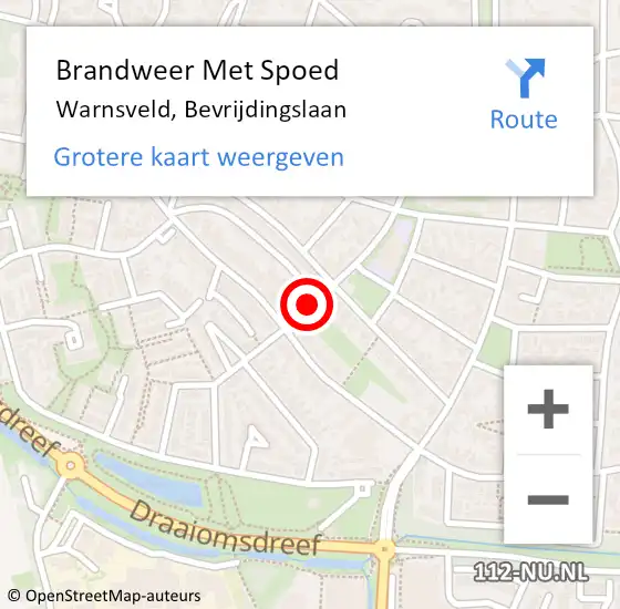 Locatie op kaart van de 112 melding: Brandweer Met Spoed Naar Warnsveld, Bevrijdingslaan op 31 december 2016 13:37