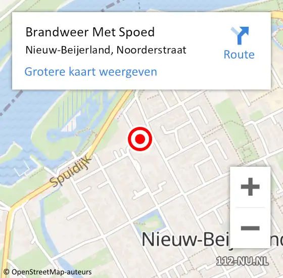 Locatie op kaart van de 112 melding: Brandweer Met Spoed Naar Nieuw-Beijerland, Noorderstraat op 31 december 2016 14:52