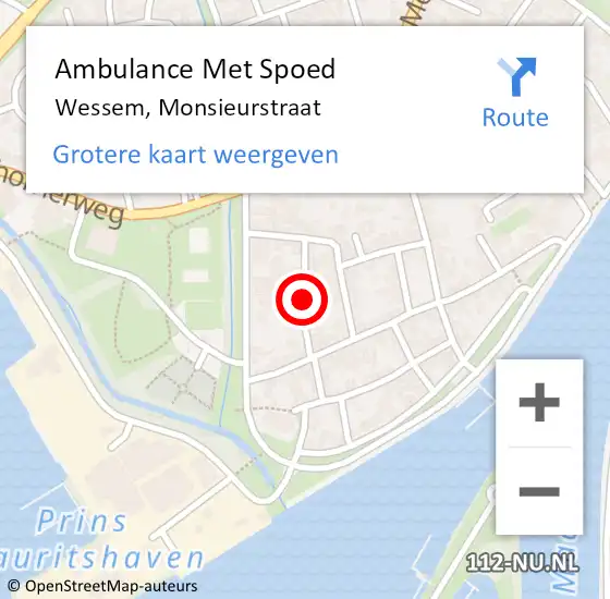 Locatie op kaart van de 112 melding: Ambulance Met Spoed Naar Wessem, Monsieurstraat op 31 december 2016 15:01