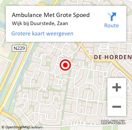 Locatie op kaart van de 112 melding: Ambulance Met Grote Spoed Naar Wijk bij Duurstede, Zaan op 31 december 2016 15:29