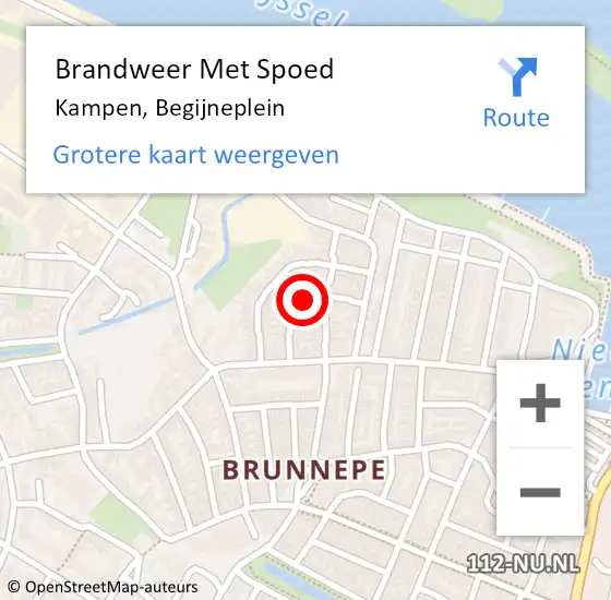 Locatie op kaart van de 112 melding: Brandweer Met Spoed Naar Kampen, Begijneplein op 31 december 2016 16:01