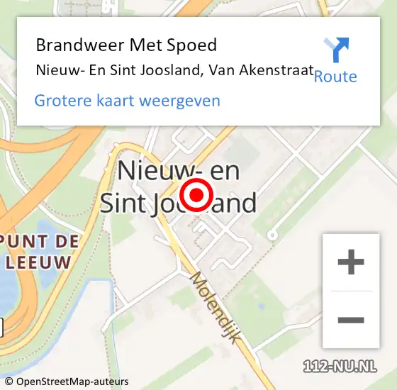 Locatie op kaart van de 112 melding: Brandweer Met Spoed Naar Nieuw- En Sint Joosland, Van Akenstraat op 31 december 2016 16:19