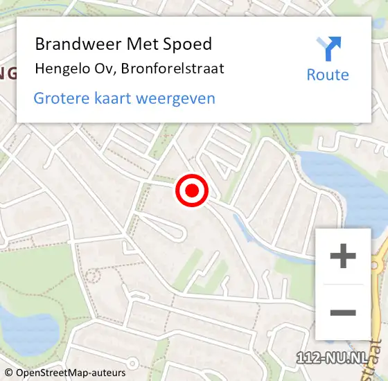 Locatie op kaart van de 112 melding: Brandweer Met Spoed Naar Hengelo Ov, Bronforelstraat op 31 december 2016 16:39