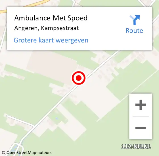 Locatie op kaart van de 112 melding: Ambulance Met Spoed Naar Angeren, Kampsestraat op 31 december 2016 16:42