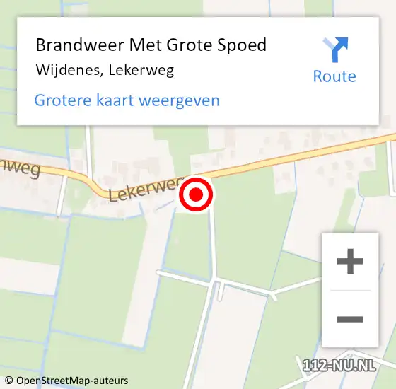 Locatie op kaart van de 112 melding: Brandweer Met Grote Spoed Naar Wijdenes, Lekerweg op 31 december 2016 16:50