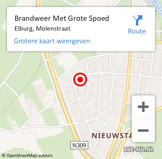 Locatie op kaart van de 112 melding: Brandweer Met Grote Spoed Naar Elburg, Molenstraat op 31 december 2016 16:52