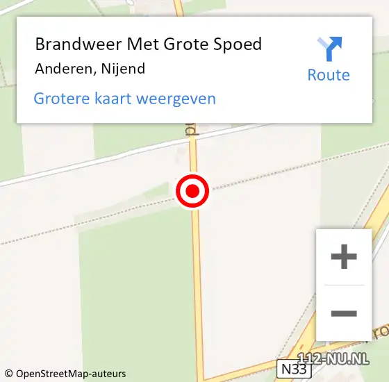 Locatie op kaart van de 112 melding: Brandweer Met Grote Spoed Naar Anderen, Nijend op 31 december 2016 16:56