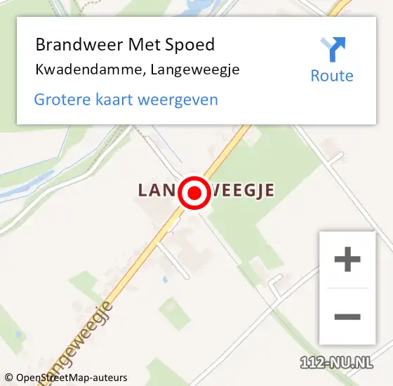 Locatie op kaart van de 112 melding: Brandweer Met Spoed Naar Kwadendamme, Langeweegje op 31 december 2016 16:56