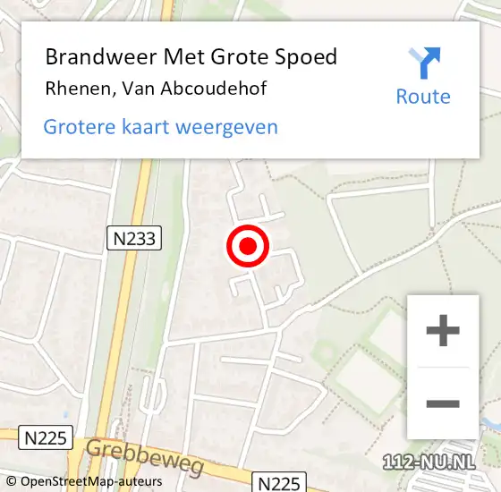 Locatie op kaart van de 112 melding: Brandweer Met Grote Spoed Naar Rhenen, Van Abcoudehof op 31 december 2016 17:07