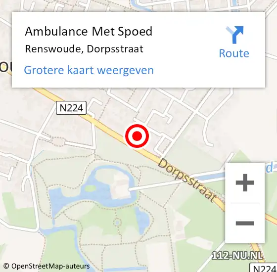 Locatie op kaart van de 112 melding: Ambulance Met Spoed Naar Renswoude, Dorpsstraat op 6 januari 2014 12:43