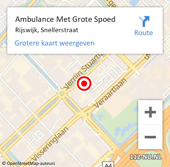 Locatie op kaart van de 112 melding: Ambulance Met Grote Spoed Naar Rijswijk, Snellerstraat op 18 september 2013 13:50