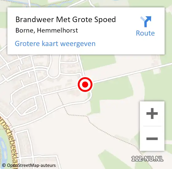 Locatie op kaart van de 112 melding: Brandweer Met Grote Spoed Naar Borne, Hemmelhorst op 31 december 2016 17:37