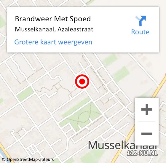 Locatie op kaart van de 112 melding: Brandweer Met Spoed Naar Musselkanaal, Azaleastraat op 31 december 2016 17:50