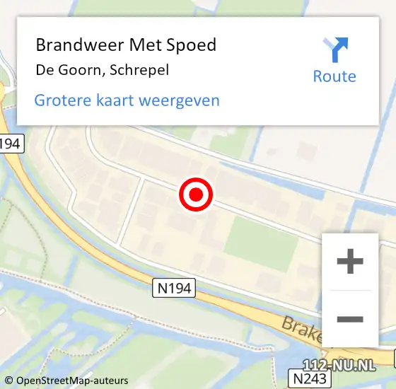 Locatie op kaart van de 112 melding: Brandweer Met Spoed Naar De Goorn, Schrepel op 31 december 2016 18:11