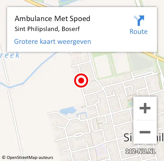 Locatie op kaart van de 112 melding: Ambulance Met Spoed Naar Sint Philipsland, Boserf op 31 december 2016 18:22