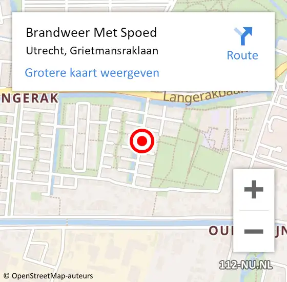 Locatie op kaart van de 112 melding: Brandweer Met Spoed Naar Utrecht, Grietmansraklaan op 31 december 2016 18:51