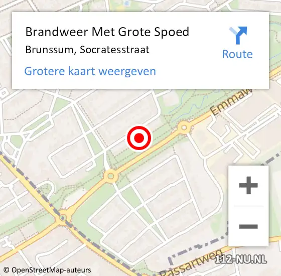 Locatie op kaart van de 112 melding: Brandweer Met Grote Spoed Naar Brunssum, Socratesstraat op 31 december 2016 19:02