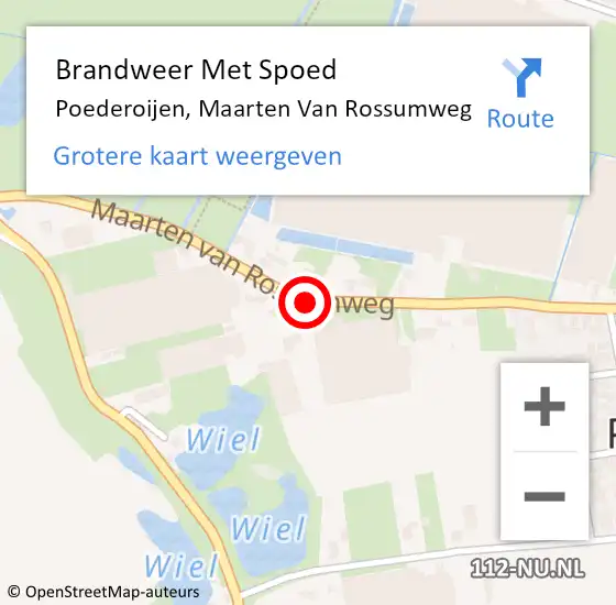 Locatie op kaart van de 112 melding: Brandweer Met Spoed Naar Poederoijen, Maarten van Rossumweg op 31 december 2016 19:13