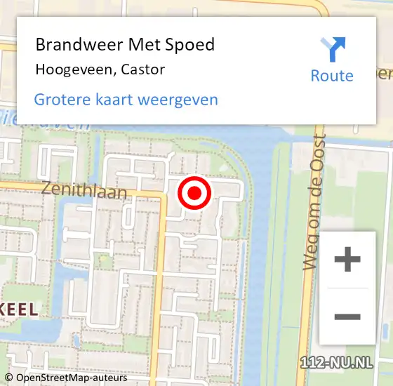 Locatie op kaart van de 112 melding: Brandweer Met Spoed Naar Hoogeveen, Castor op 31 december 2016 19:21