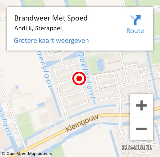 Locatie op kaart van de 112 melding: Brandweer Met Spoed Naar Andijk, Sterappel op 31 december 2016 19:31