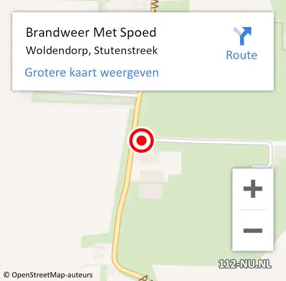 Locatie op kaart van de 112 melding: Brandweer Met Spoed Naar Woldendorp, Stutenstreek op 31 december 2016 19:31