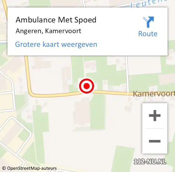 Locatie op kaart van de 112 melding: Ambulance Met Spoed Naar Angeren, Kamervoort op 31 december 2016 19:44