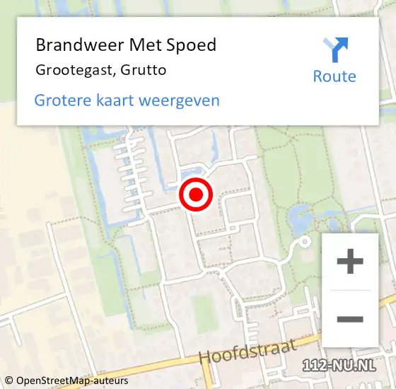 Locatie op kaart van de 112 melding: Brandweer Met Spoed Naar Grootegast, Grutto op 31 december 2016 20:02