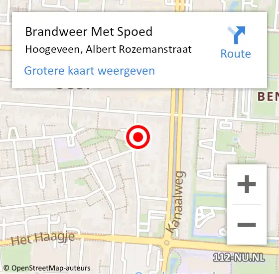 Locatie op kaart van de 112 melding: Brandweer Met Spoed Naar Hoogeveen, Albert Rozemanstraat op 31 december 2016 20:07