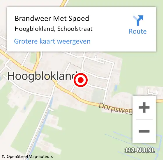 Locatie op kaart van de 112 melding: Brandweer Met Spoed Naar Hoogblokland, Schoolstraat op 31 december 2016 20:10