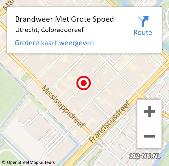 Locatie op kaart van de 112 melding: Brandweer Met Grote Spoed Naar Utrecht, Coloradodreef op 31 december 2016 20:24