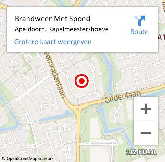 Locatie op kaart van de 112 melding: Brandweer Met Spoed Naar Apeldoorn, Kapelmeestershoeve op 6 januari 2014 13:04