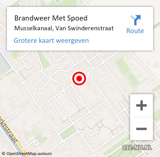 Locatie op kaart van de 112 melding: Brandweer Met Spoed Naar Musselkanaal, Van Swinderenstraat op 31 december 2016 20:31