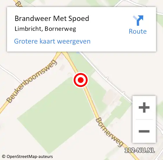 Locatie op kaart van de 112 melding: Brandweer Met Spoed Naar Limbricht, Bornerweg op 31 december 2016 20:36