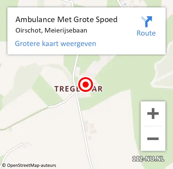 Locatie op kaart van de 112 melding: Ambulance Met Grote Spoed Naar Oirschot, Meierijsebaan op 31 december 2016 20:37