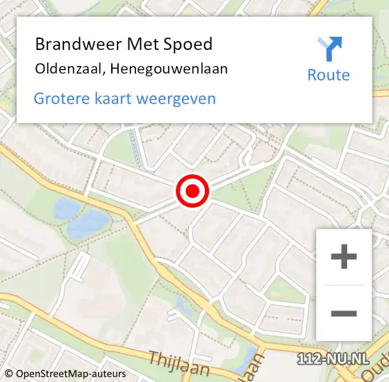 Locatie op kaart van de 112 melding: Brandweer Met Spoed Naar Oldenzaal, Henegouwenlaan op 31 december 2016 20:39